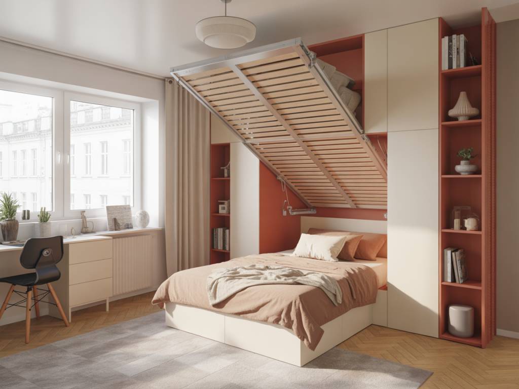 Lit escamotable plafond invisible : guide complet pour concevoir et installer un système discret dans un petit appartement