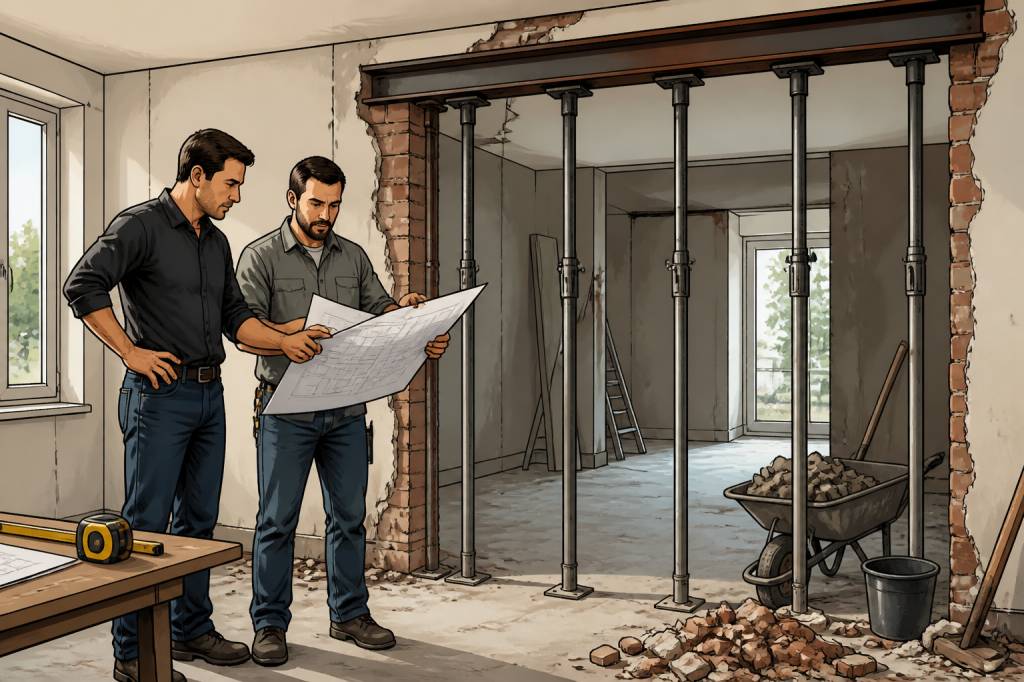 Casser un mur porteur : les étapes à suivre avant de commencer les travaux