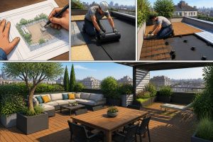 Aménagement toit terrasse : étapes, contraintes et idées pour réussir vos travaux