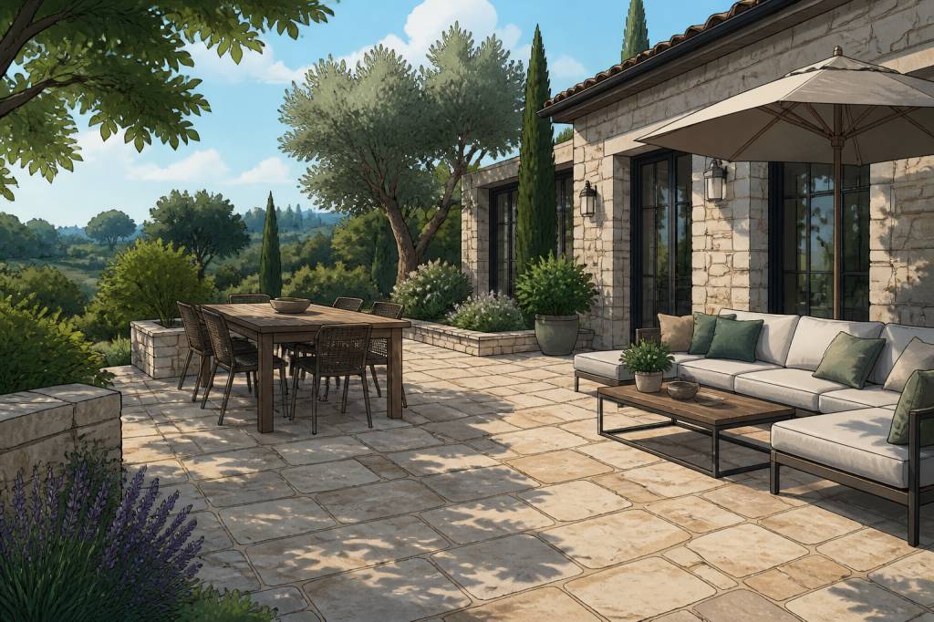 Aménagement terrasse en pierre : idées et conseils pour réussir vos travaux