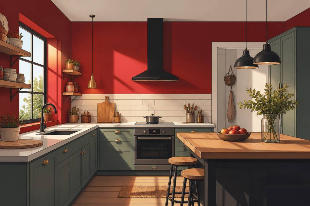 Cuisine murs rouge : idées et conseils pour réussir votre peinture intérieure