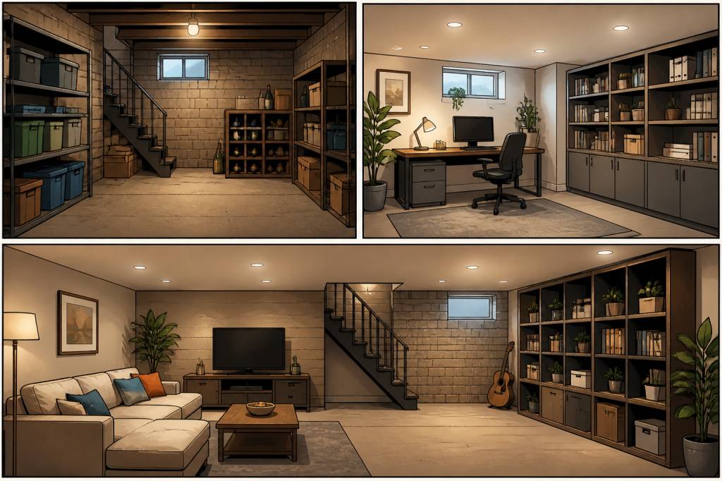 Comment amenager une cave en espace de rangement, bureau ou pièce de vie