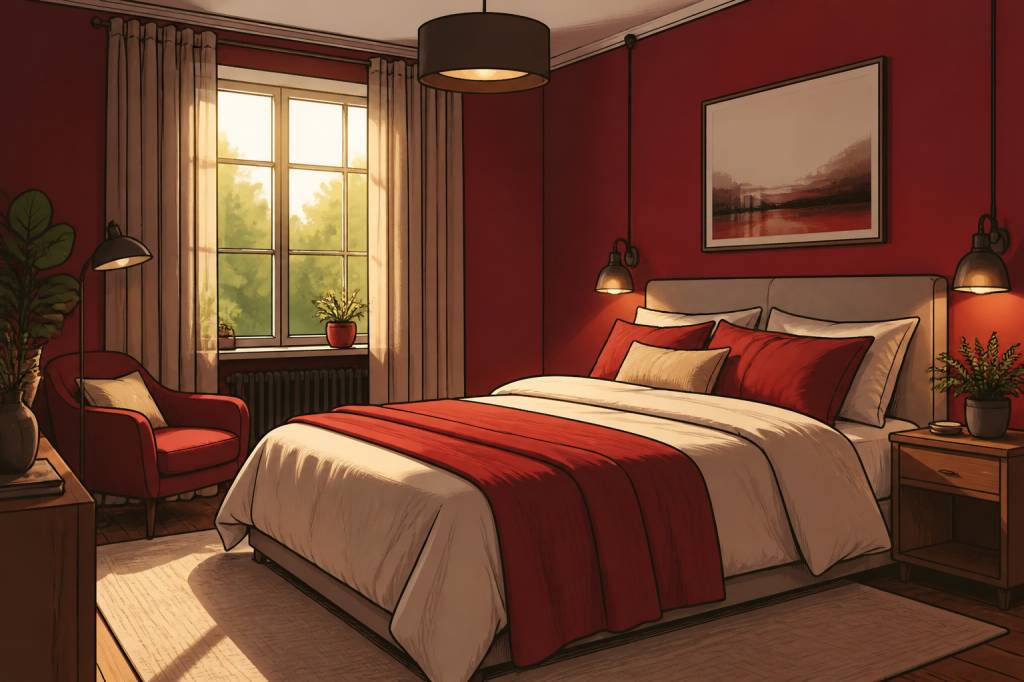 Couleur rouge dans une chambre : comment l’utiliser pour créer une ambiance chaleureuse et équilibrée