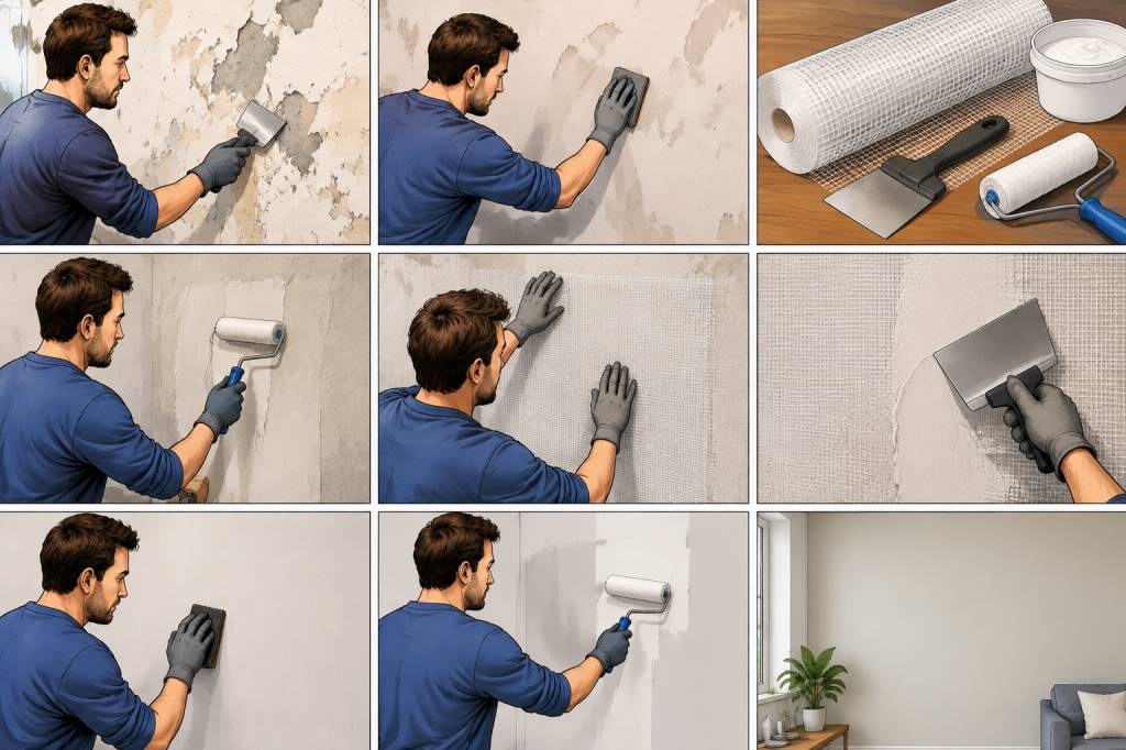 Comment poser une toile de verre petite maille pour rénover un mur ?